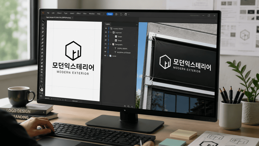 후렉스 간판 디자인 수정 완성 데이터 파일 업로드 제작
